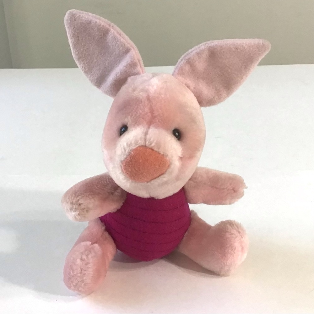 Vintage 1991 Walt Disney Productions Piglet 6” Plush Stuffed Animal From Sears